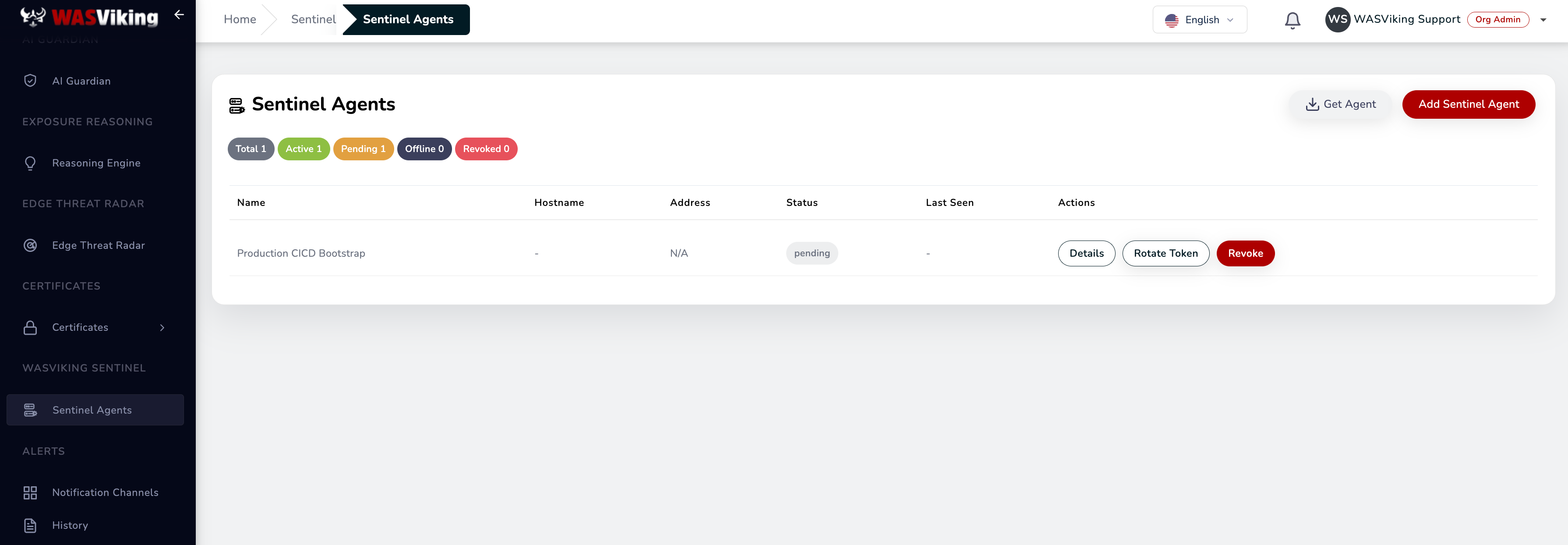 Add Sentinel Agent dialog with the Agent display name field